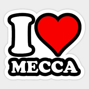 Red Heart I Love Mecca Sticker